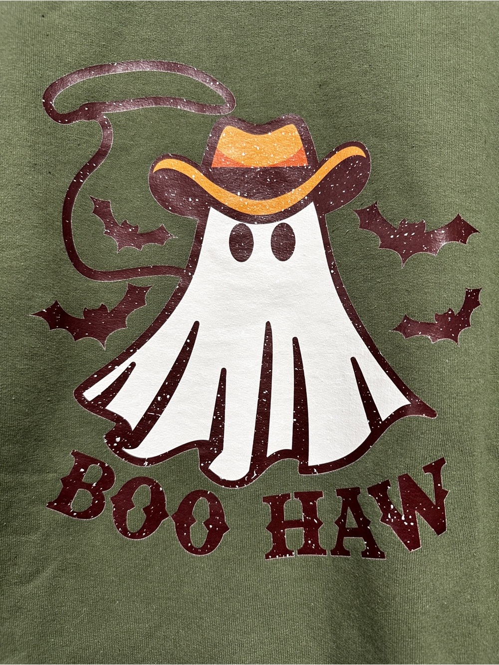 NEW Halloween Cowboy Ghost Boo Haw Western Graphic Sweatshirt Size M - Picture 4 of 9